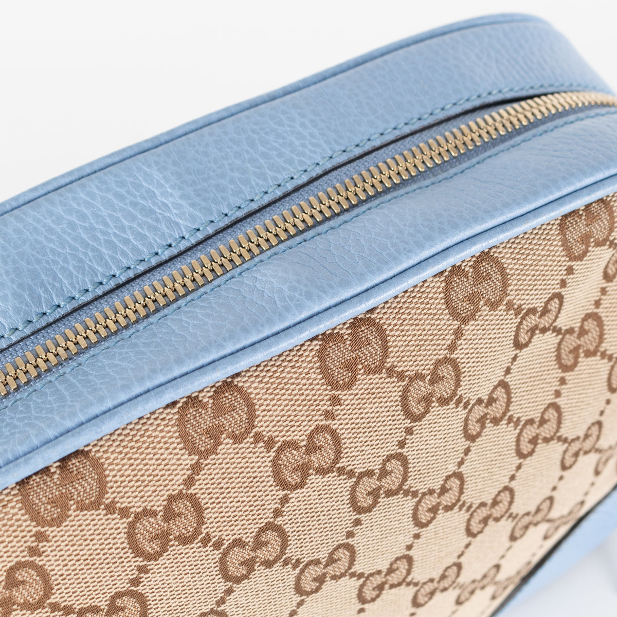 Gucci Blue GG monogram Canvas Camera Crossbody Bag