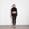 Prada Black Sequin Legging and Crop Top Co-ord