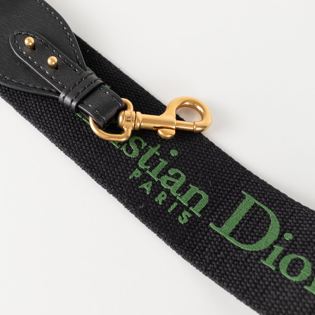 Christian Dior Green and Black Oblique Strap
