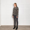 Equipment Black and Nude Heart Print Silk Shirt