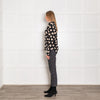 Equipment Black and Nude Heart Print Silk Shirt