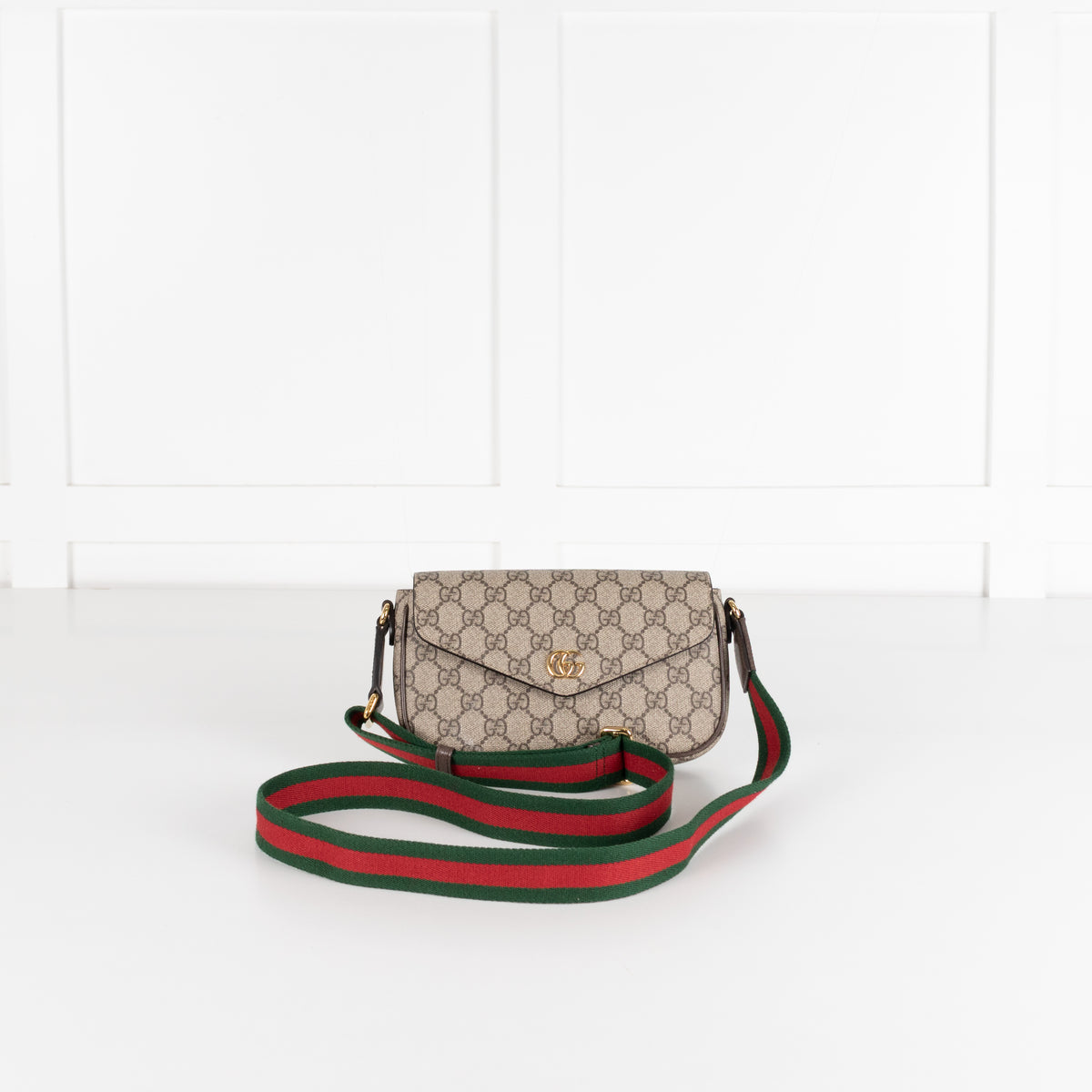 Gucci Beige Ebony Ophida Mini Crossbody Bag