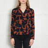 Essentiel Antwerp Burnt Orange Navy Flower Print Blouse