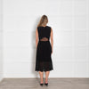 Paul Smith Black Silk Pleated And Lace Detail Sleeveless Dress