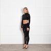 Prada Black Sequin Legging and Crop Top Co-ord