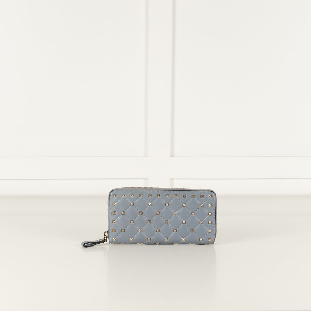 Valentino Pale Blue Rockstud Continental Wallet