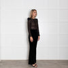 Nadine Merabi Black Velvet Jumpsuit With Sequin Bodice
