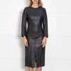 Toteme Black Paneled Leather Midi Dress