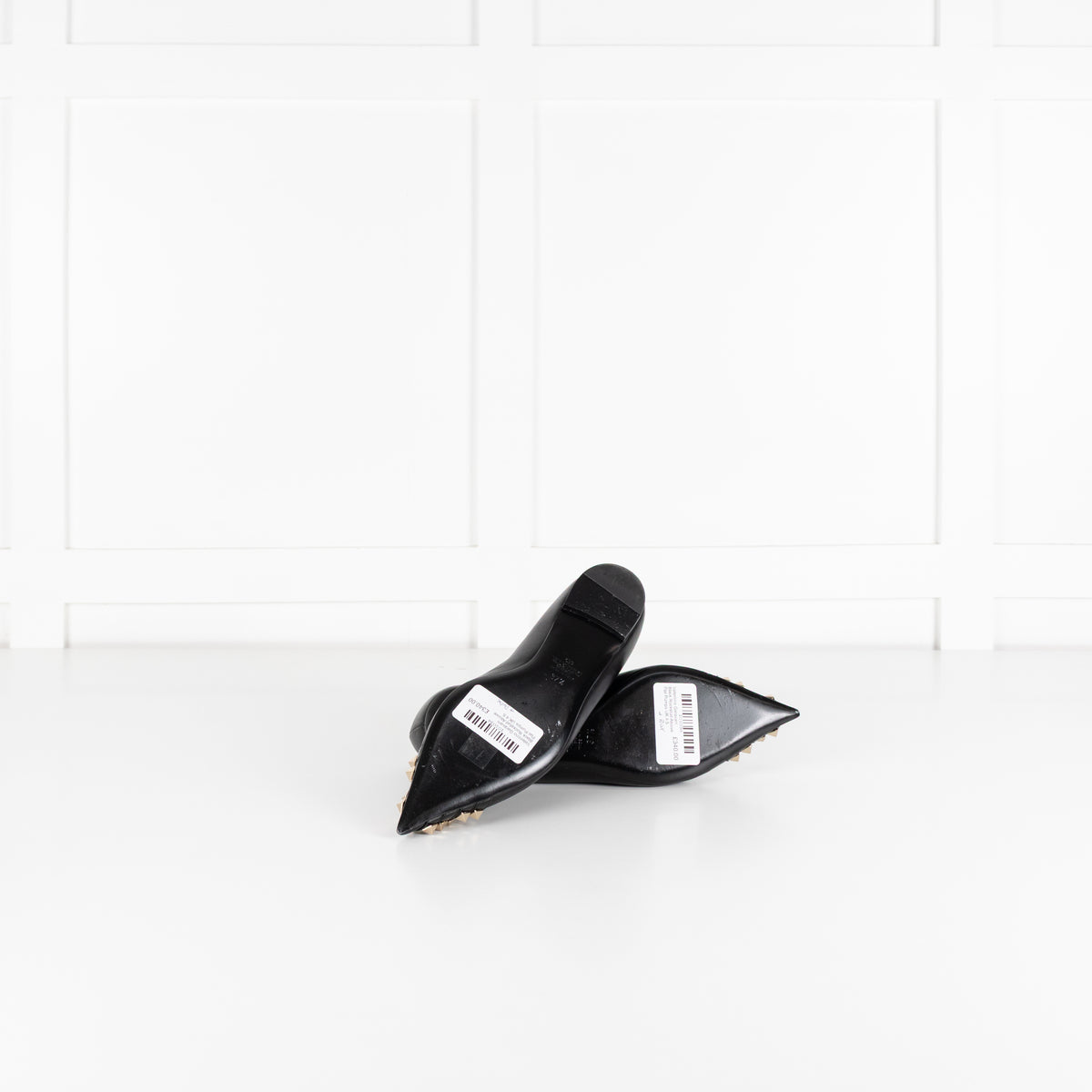 Valentino Garavani Black Rockstud Alcove Flat Pumps