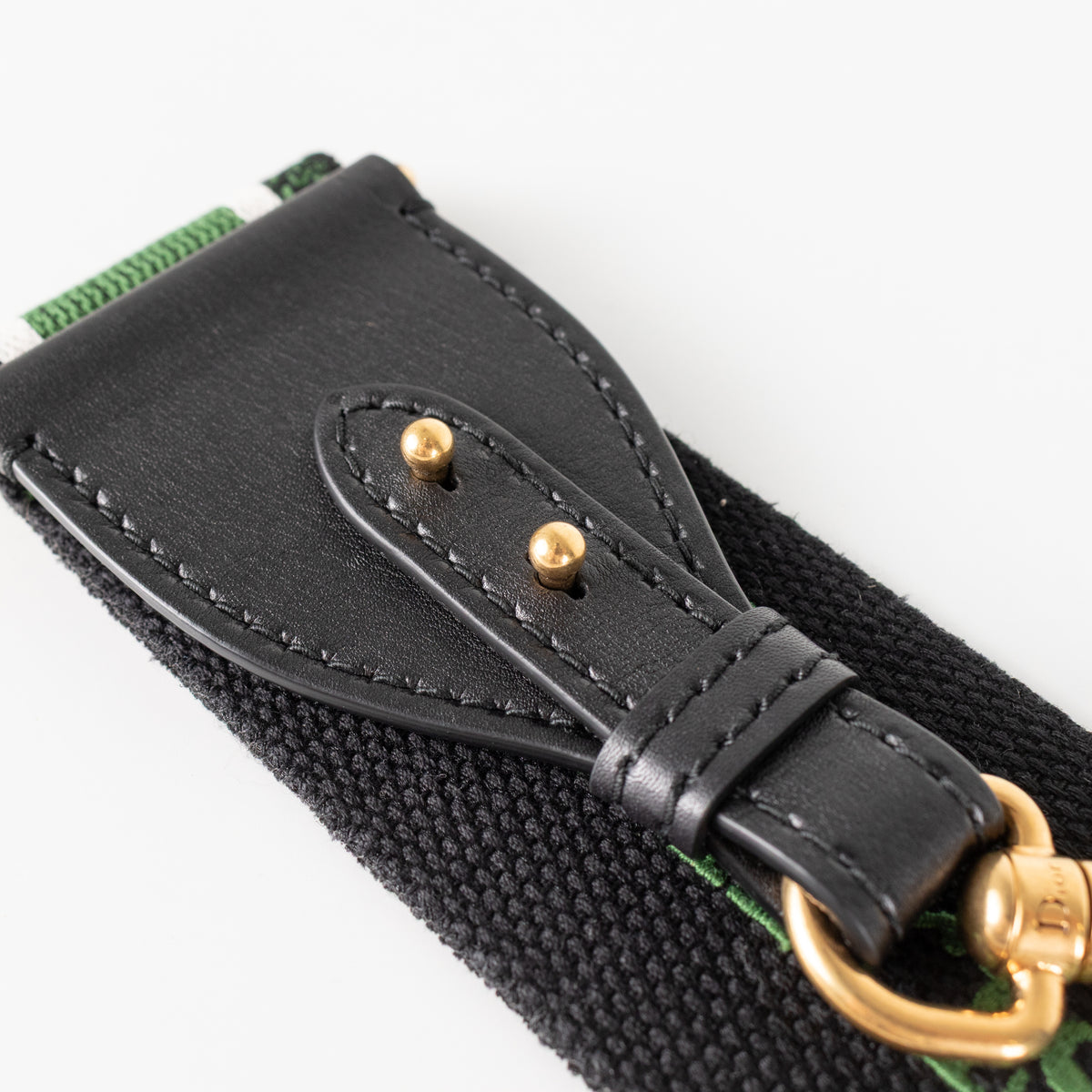 Christian Dior Green and Black Oblique Strap