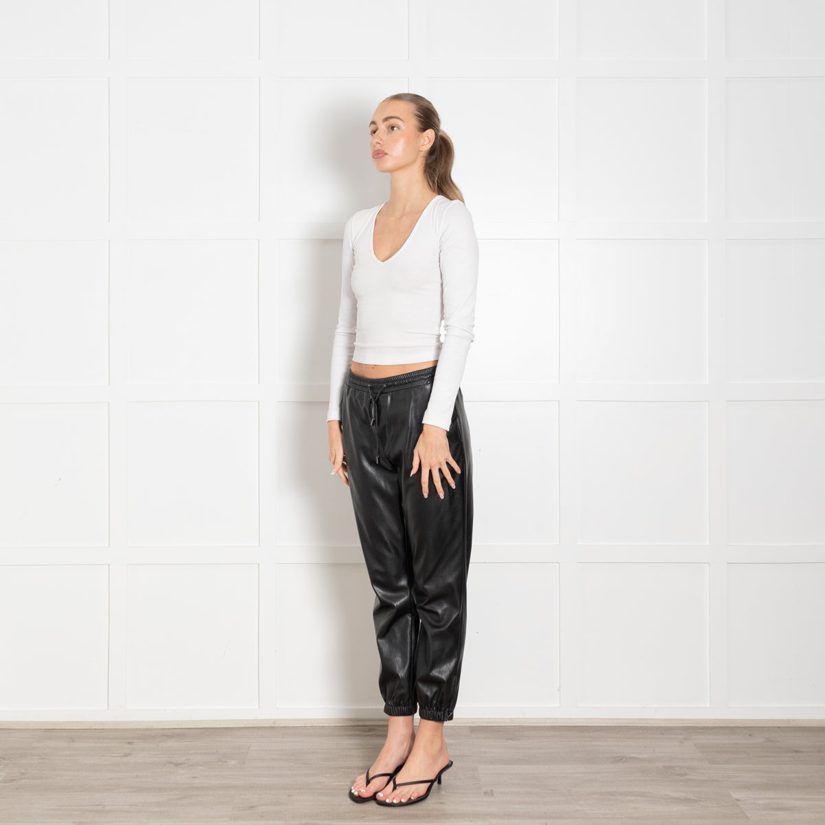 Paige Faux Leather Joggers