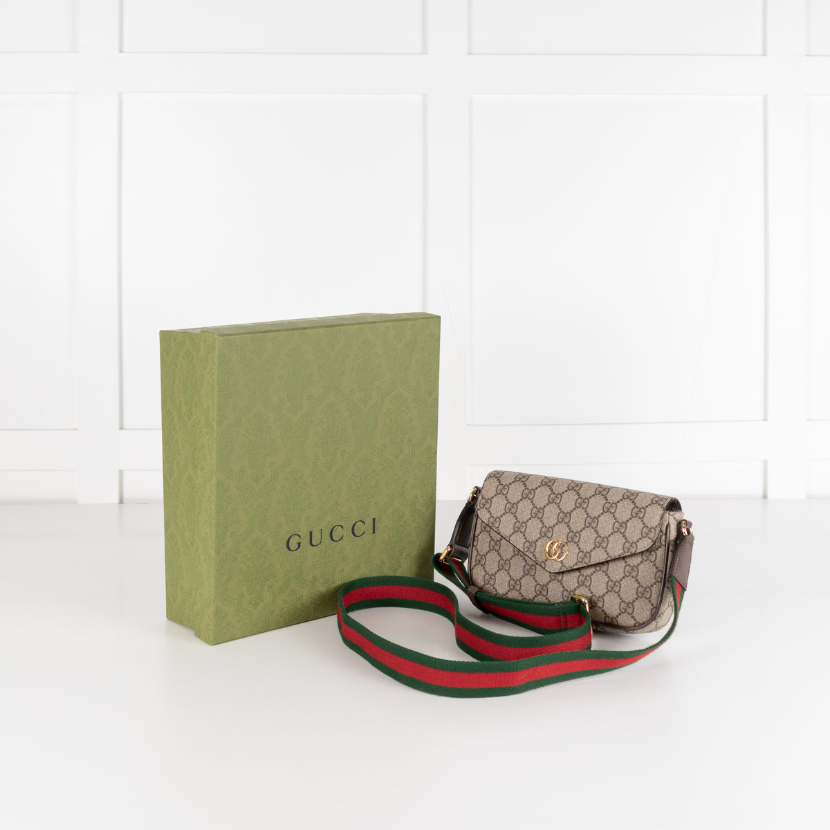 Gucci Beige Ebony Ophida Mini Crossbody Bag