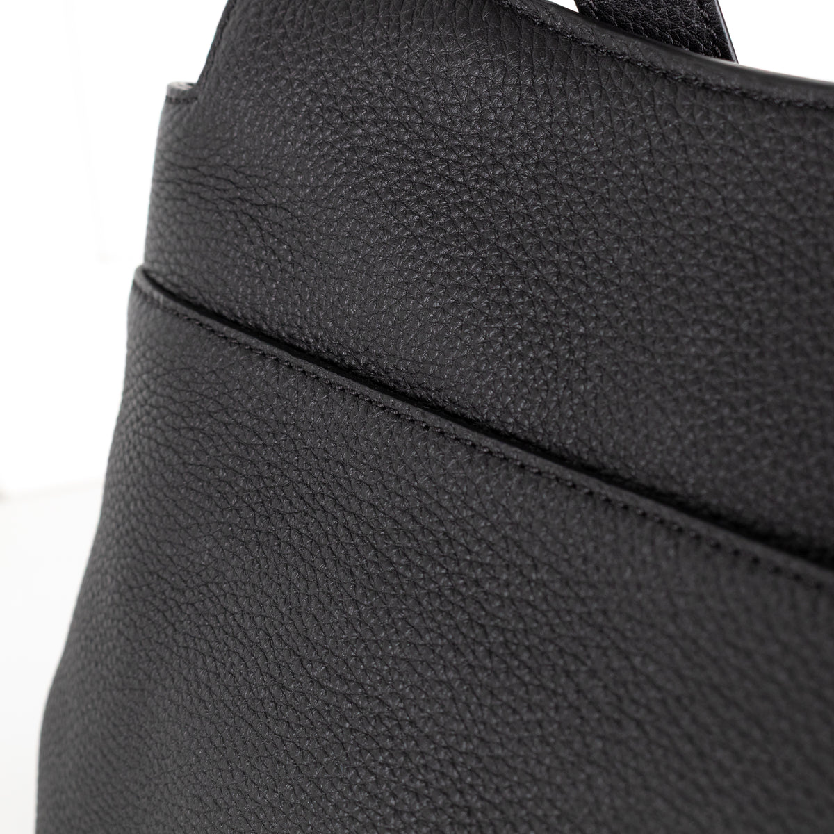 The Row Black Grained Leather Hunting Bag