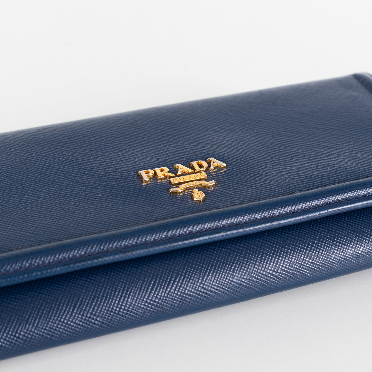 Prada Blue Saffiano Leather Long Wallet