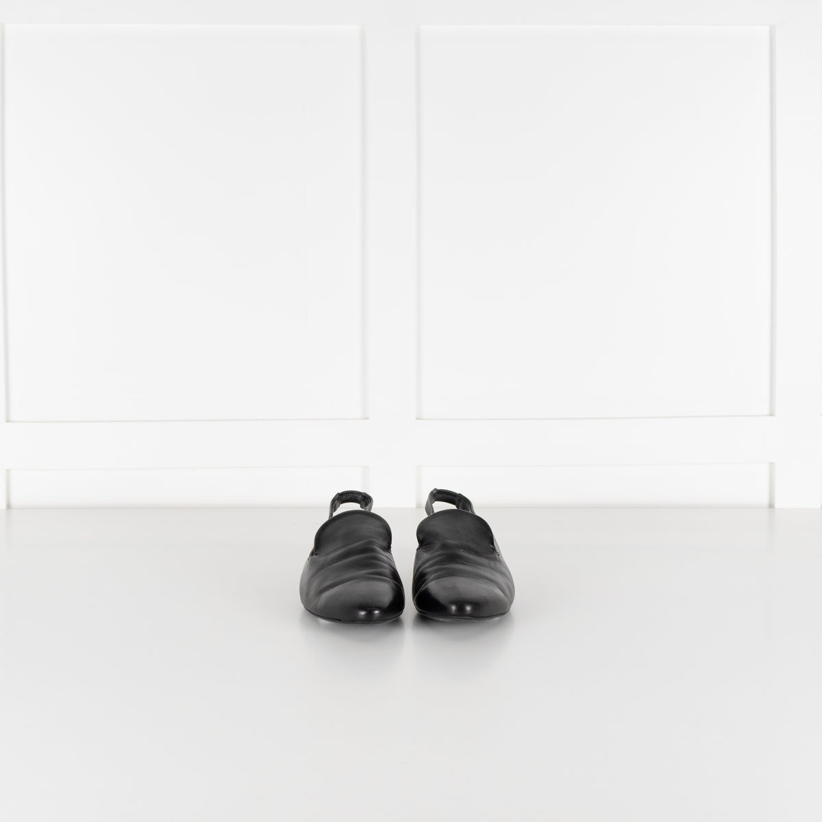 Agl Black Leather Slingbacks