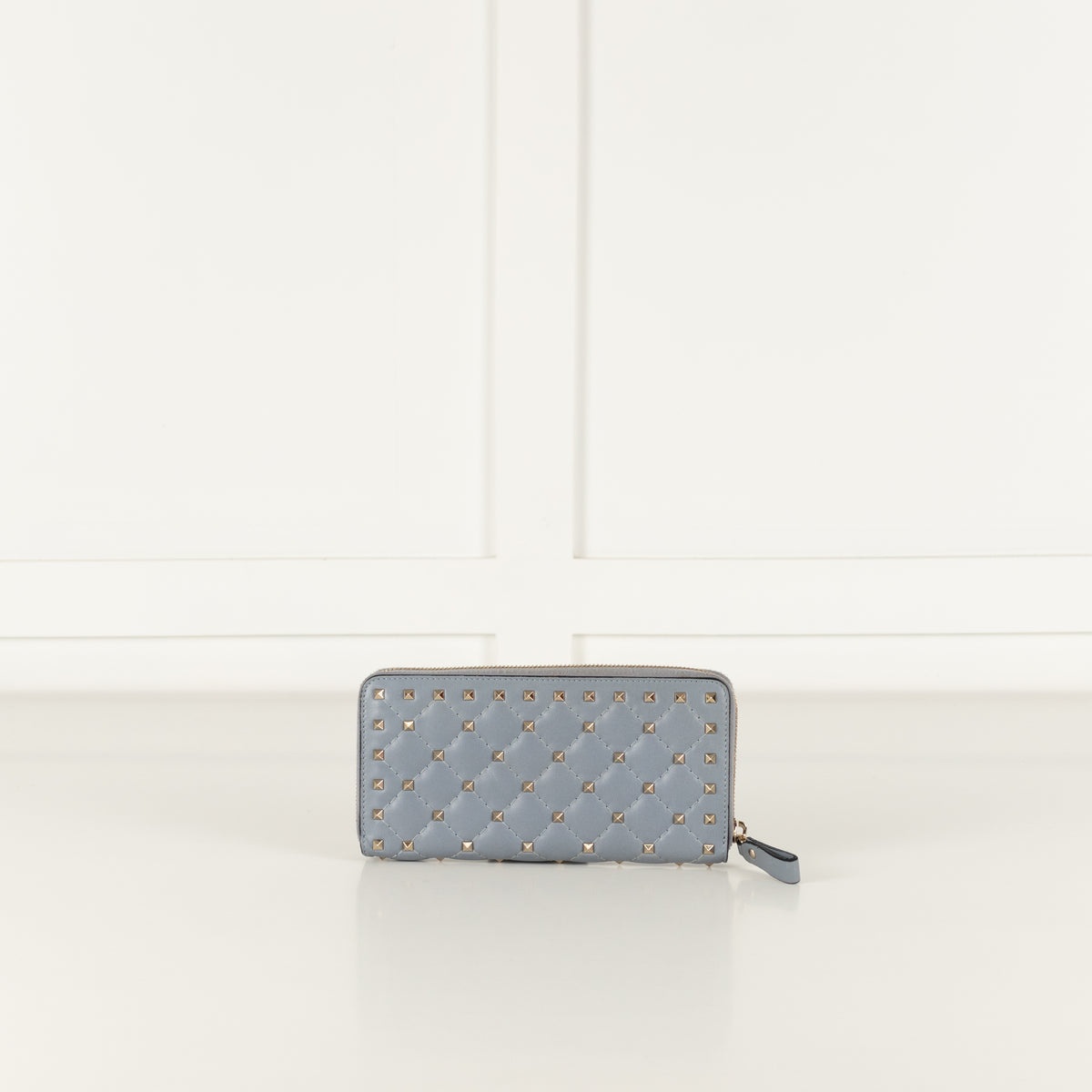 Valentino Pale Blue Rockstud Continental Wallet