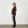 Essentiel Antwerp Burnt Orange Navy Flower Print Blouse