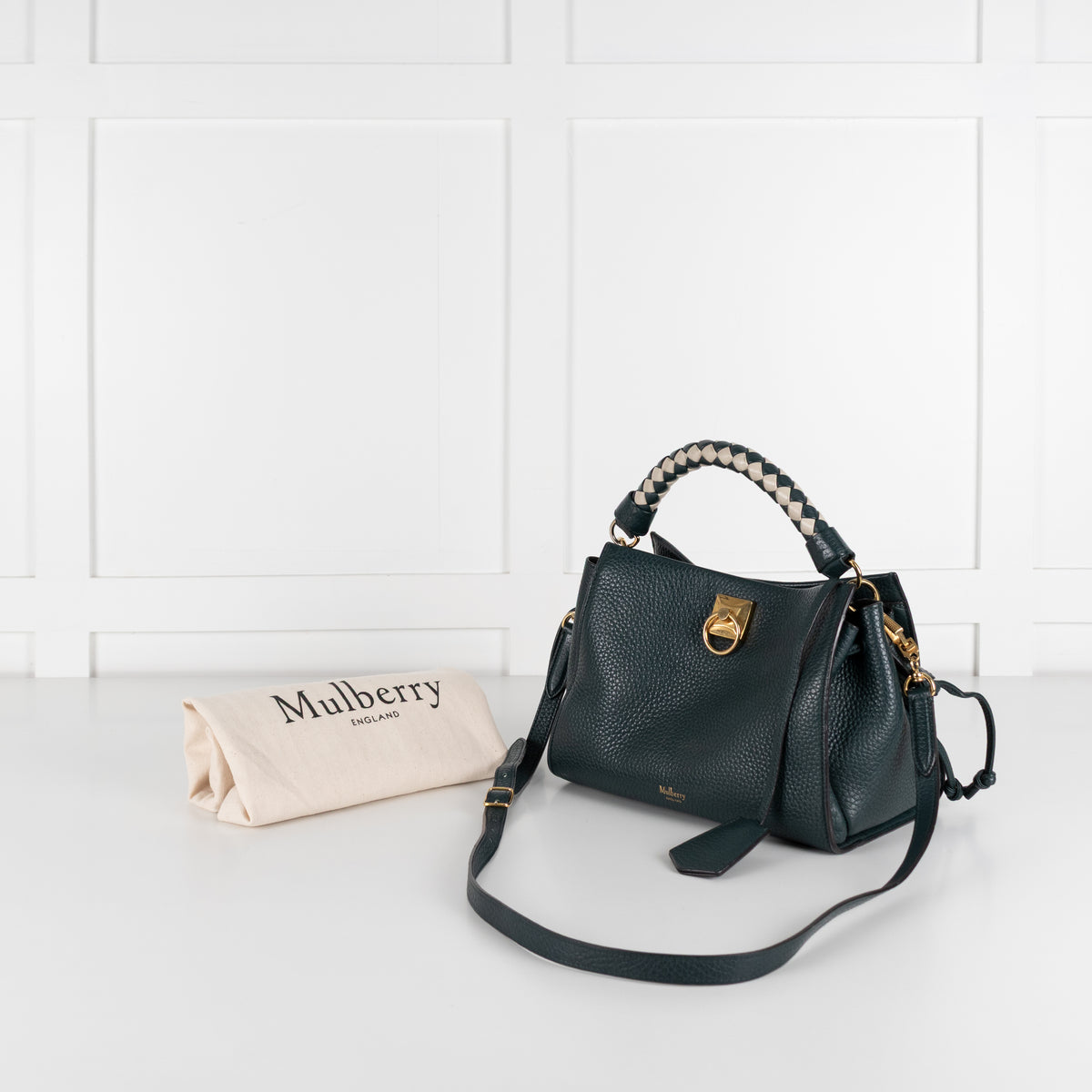 Mulberry Teal Pebbled Leather Iris Shoulder Bag