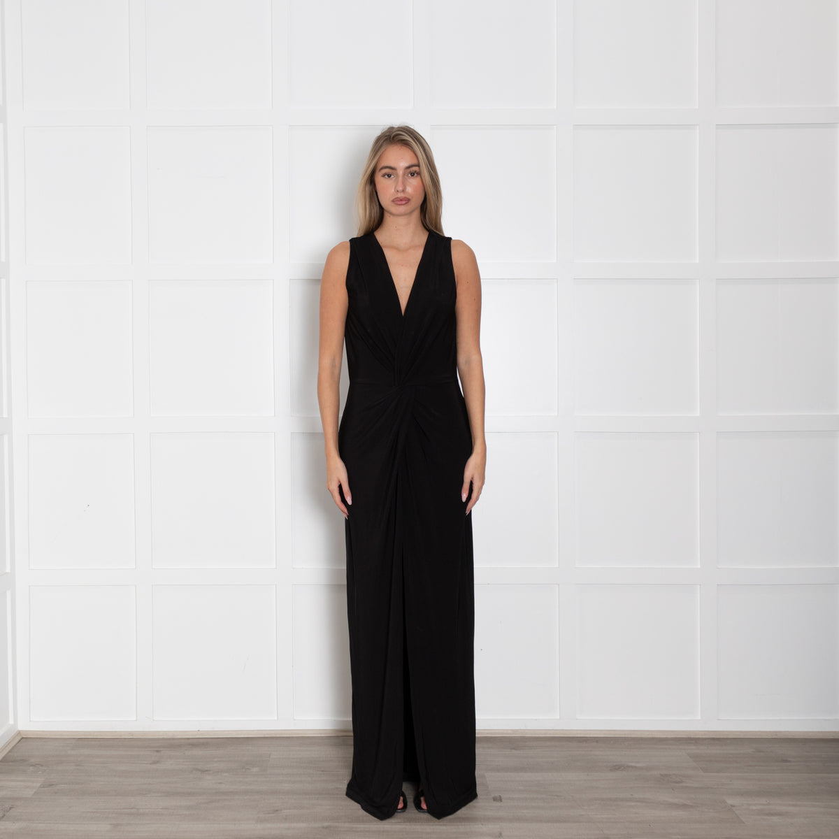 Nadine Merabi Black V Back Maxi Dress