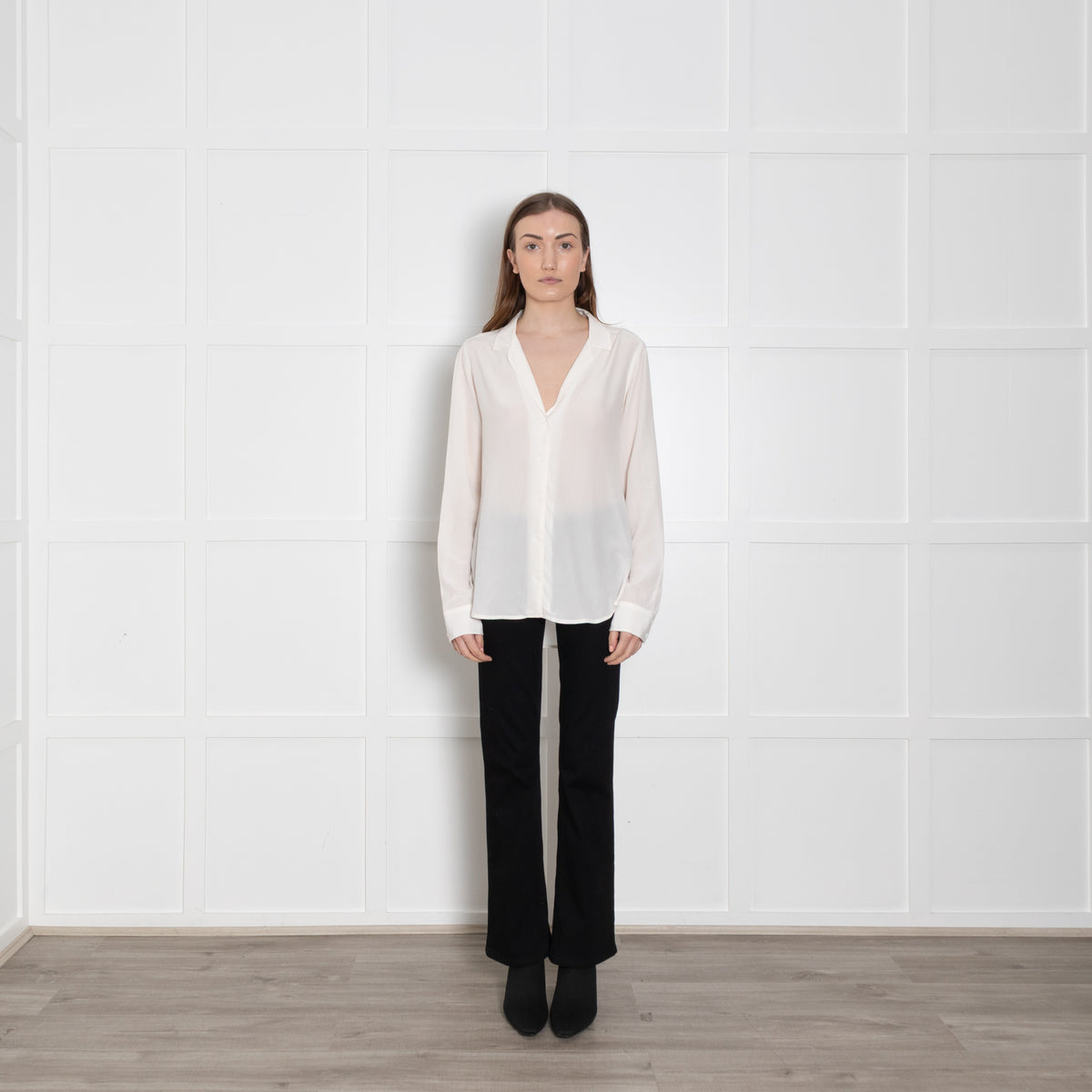 Equipment Cream Silk Pyjama Collar Shirt