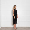 Paul Smith Black Silk Pleated And Lace Detail Sleeveless Dress