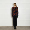 Essentiel Antwerp Burnt Orange Navy Flower Print Blouse