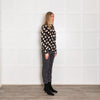 Equipment Black and Nude Heart Print Silk Shirt