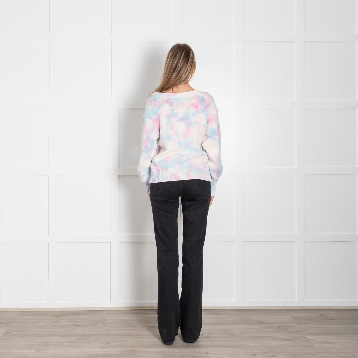 Love Shack Fancy Cream Multi Tie Dye Cotton Jumper