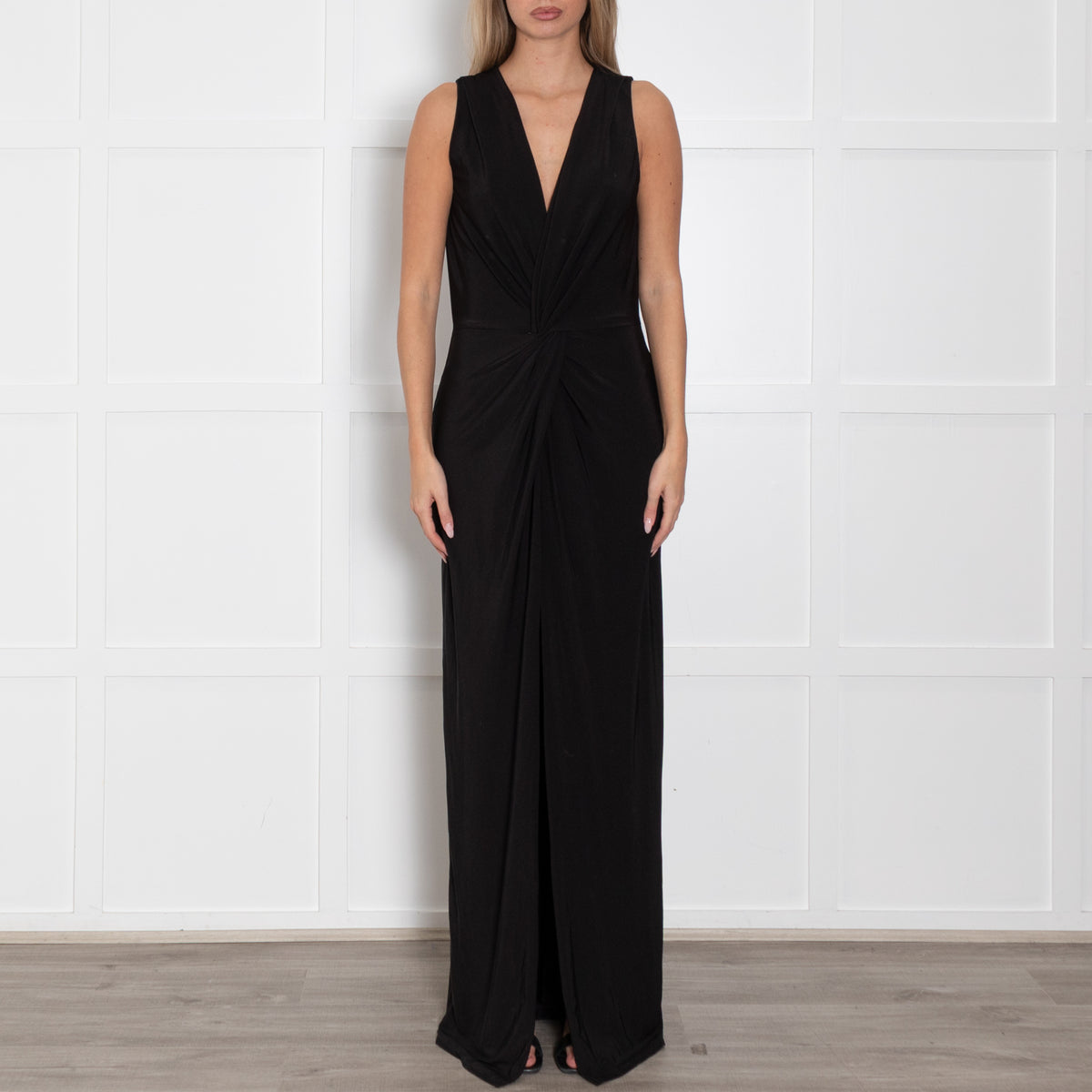 Nadine Merabi Black V Back Maxi Dress