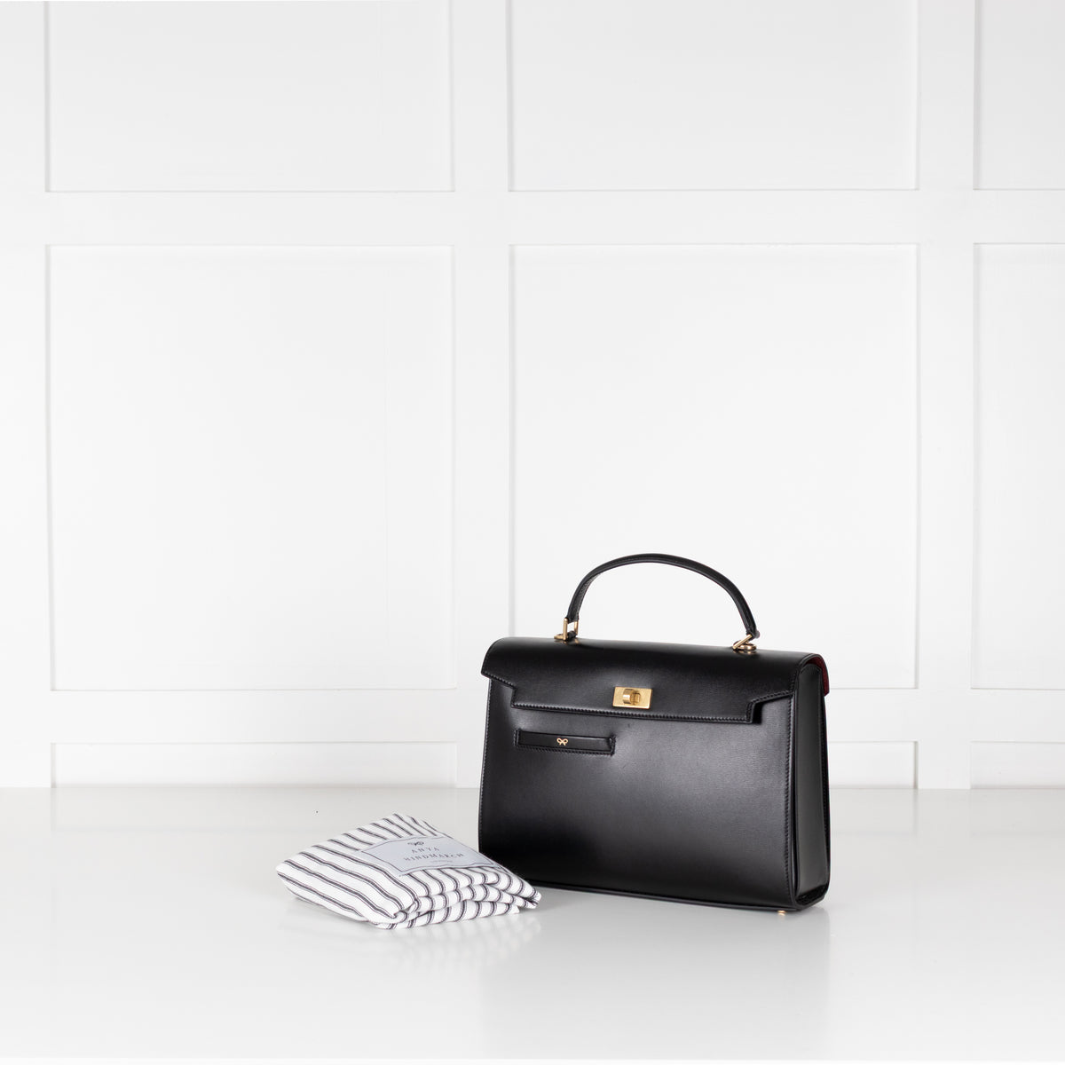 Anya Hindmarch Black Mortimer Top Handle Bag