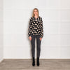 Equipment Black and Nude Heart Print Silk Shirt