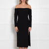 Bec + Bridge Black Off The Shoulder Fitted Dress