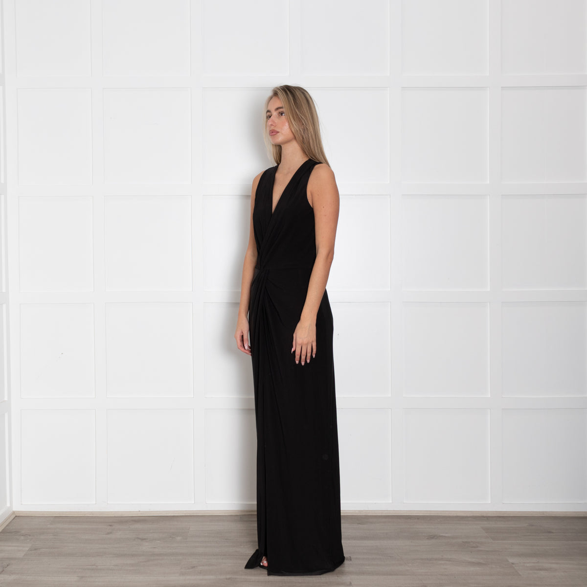 Nadine Merabi Black V Back Maxi Dress
