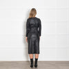 Toteme Black Paneled Leather Midi Dress