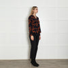 Essentiel Antwerp Burnt Orange Navy Flower Print Blouse