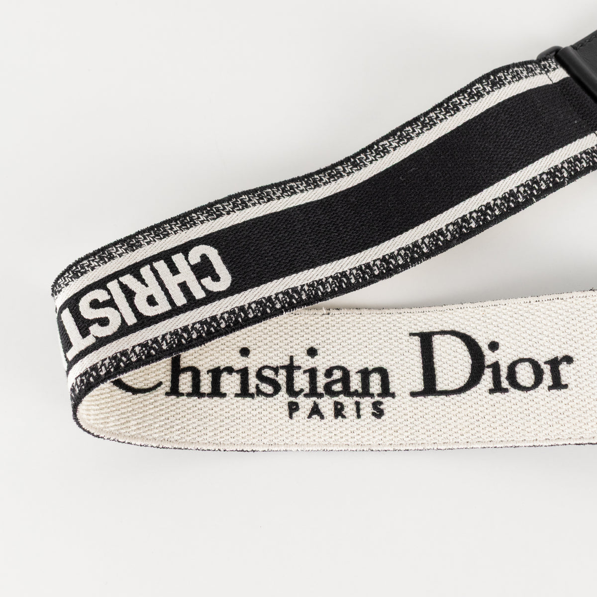 Christian Dior Black and Cream Bag Strap