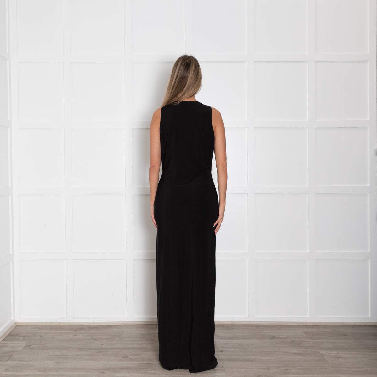 Nadine Merabi Black V Back Maxi Dress