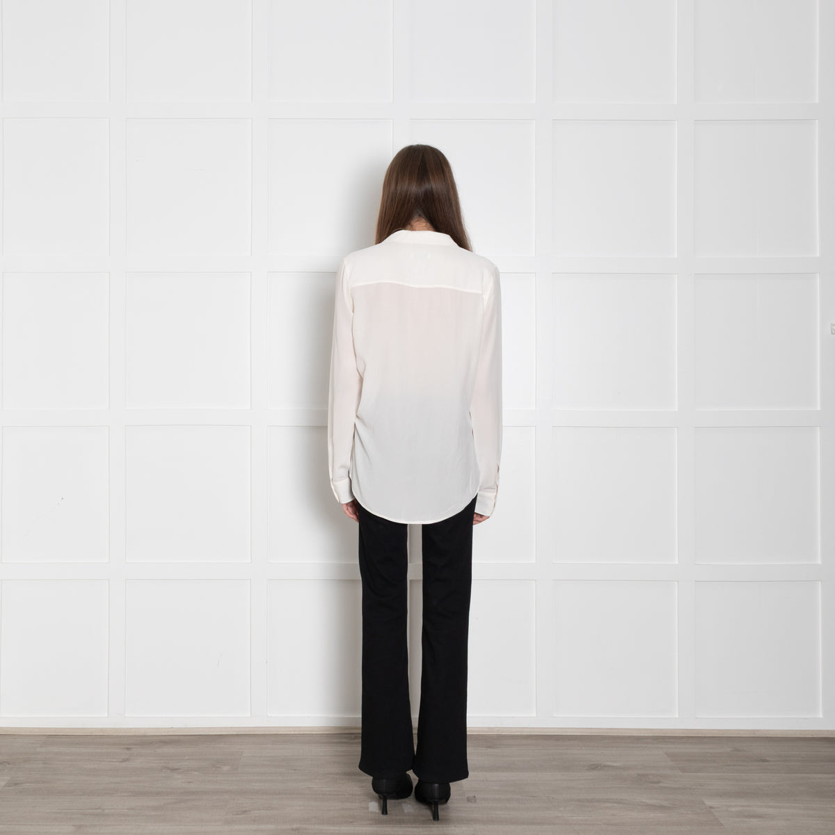 Equipment Cream Silk Pyjama Collar Shirt