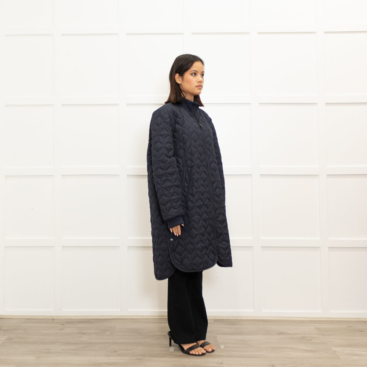 Ilse Jacobsen Navy Quilted Coat
