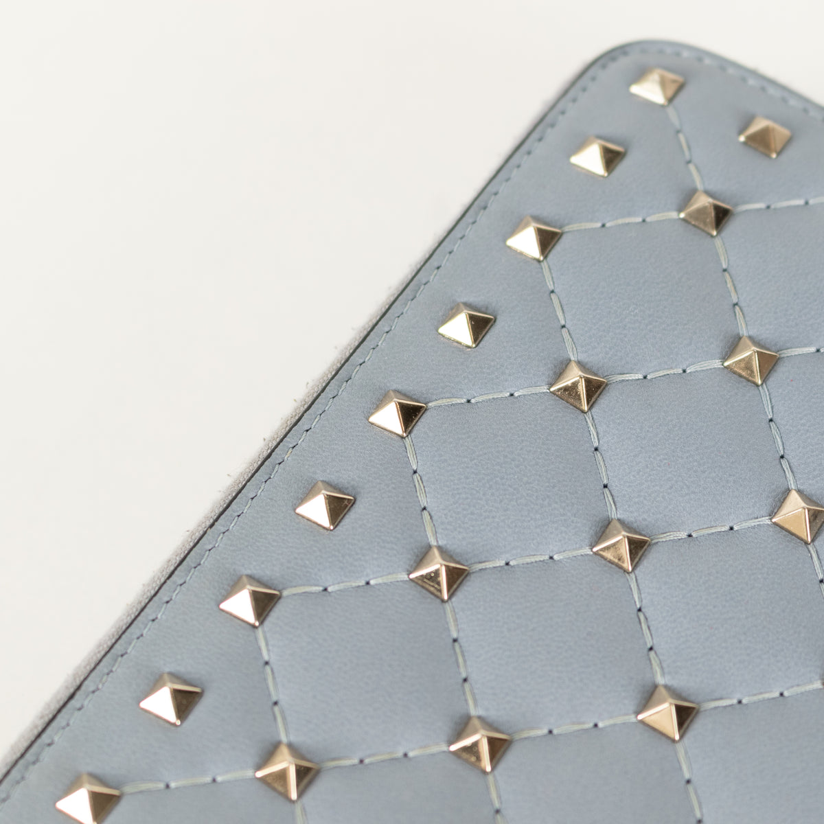 Valentino Pale Blue Rockstud Continental Wallet