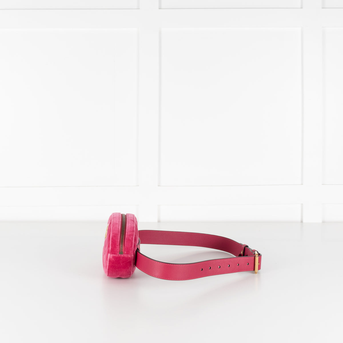 Gucci Marmont Matelasse Fuschia Pink Velvet Belt Bag