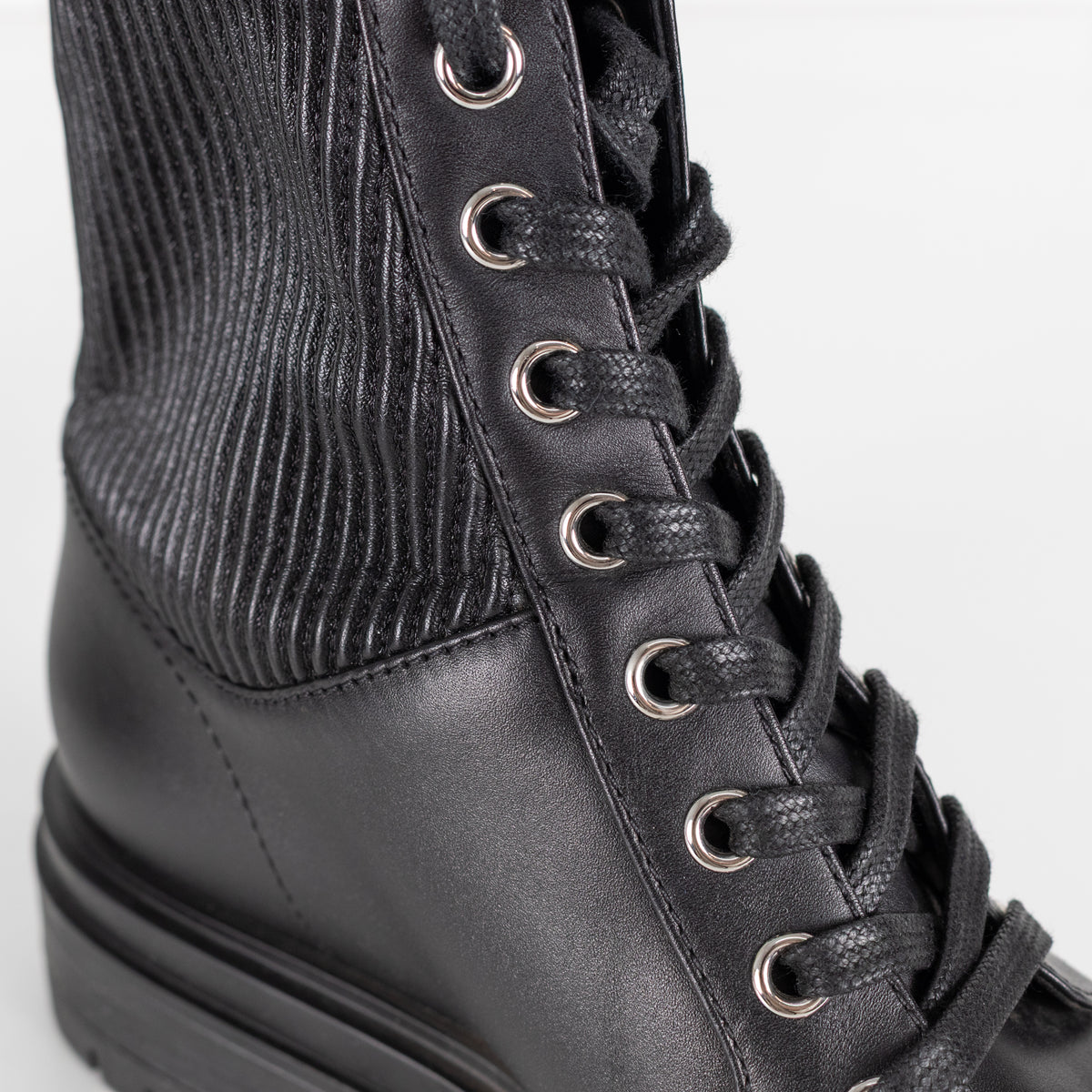 Gianvito Rossi Black Leather Lace Up Ankle Boots