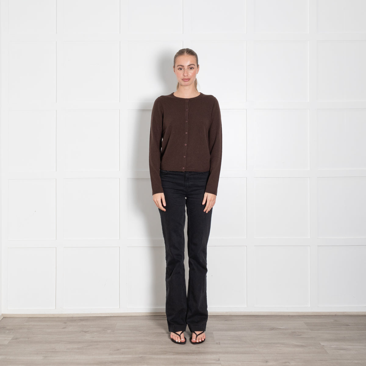 Staud Brown Cashmere Cardigan