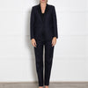 Mulberry Navy Blue Wool Blend Satin Trim Trousers Suit