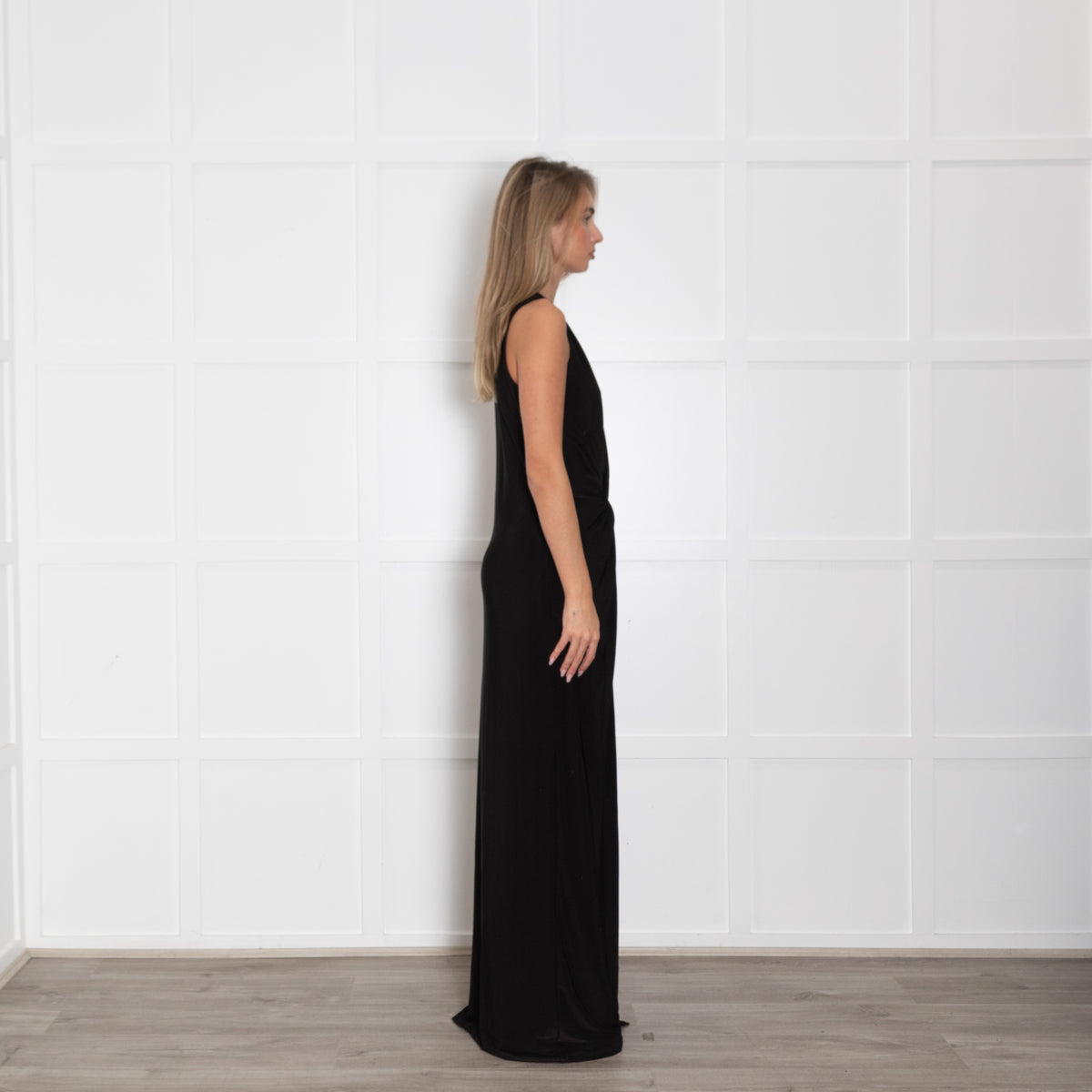 Nadine Merabi Black V Back Maxi Dress