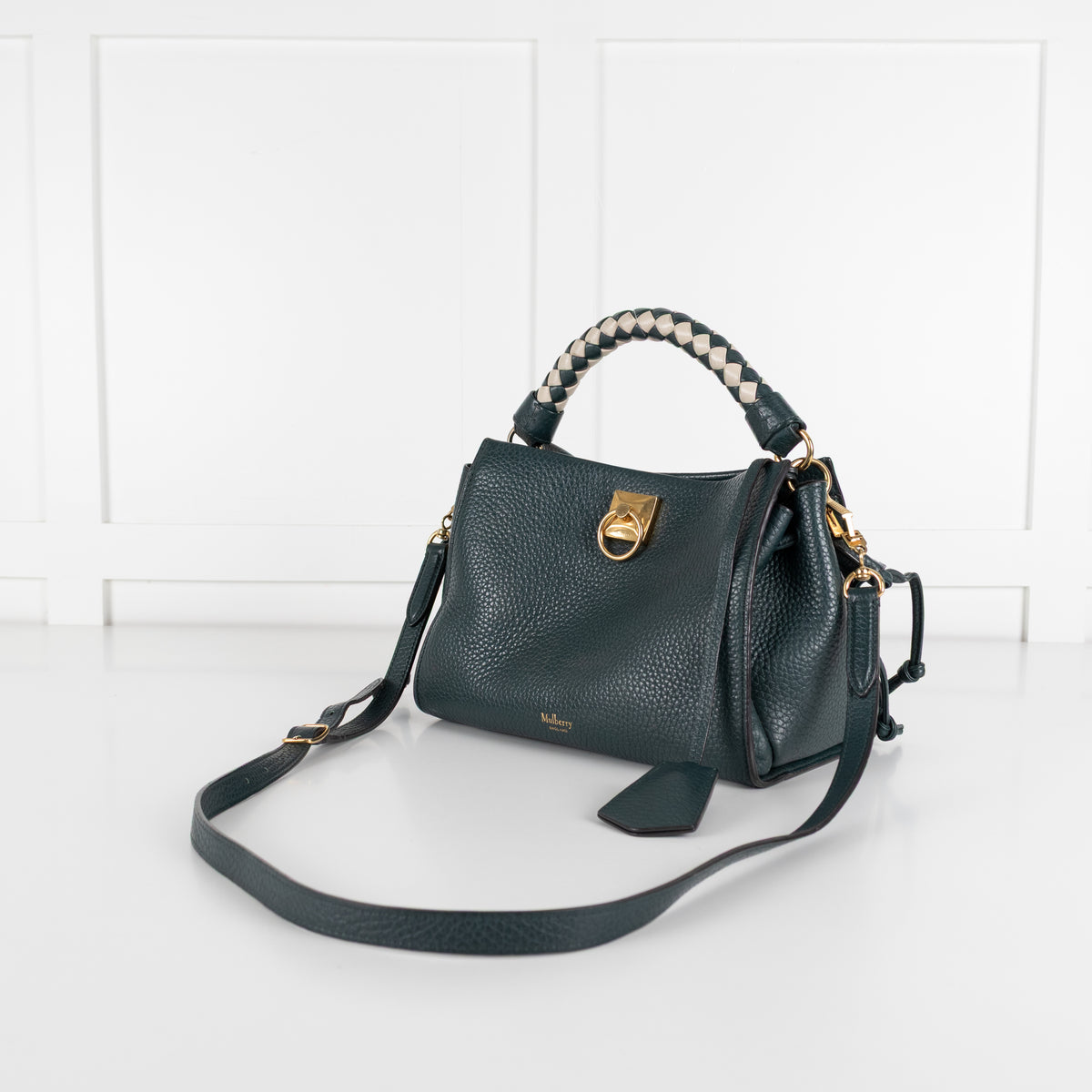 Mulberry Teal Pebbled Leather Iris Shoulder Bag