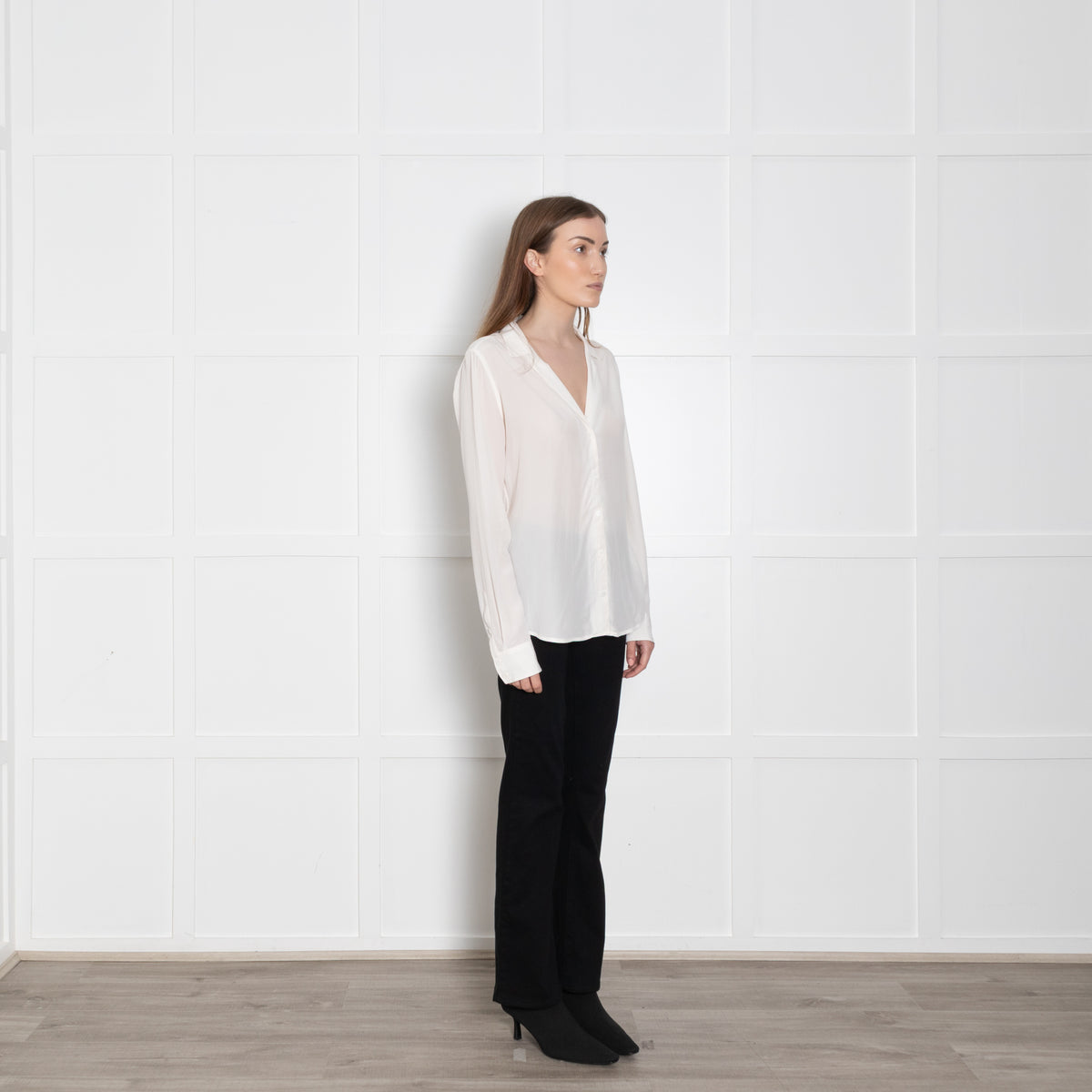 Equipment Cream Silk Pyjama Collar Shirt