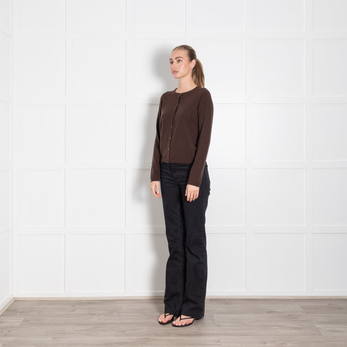 Staud Brown Cashmere Cardigan