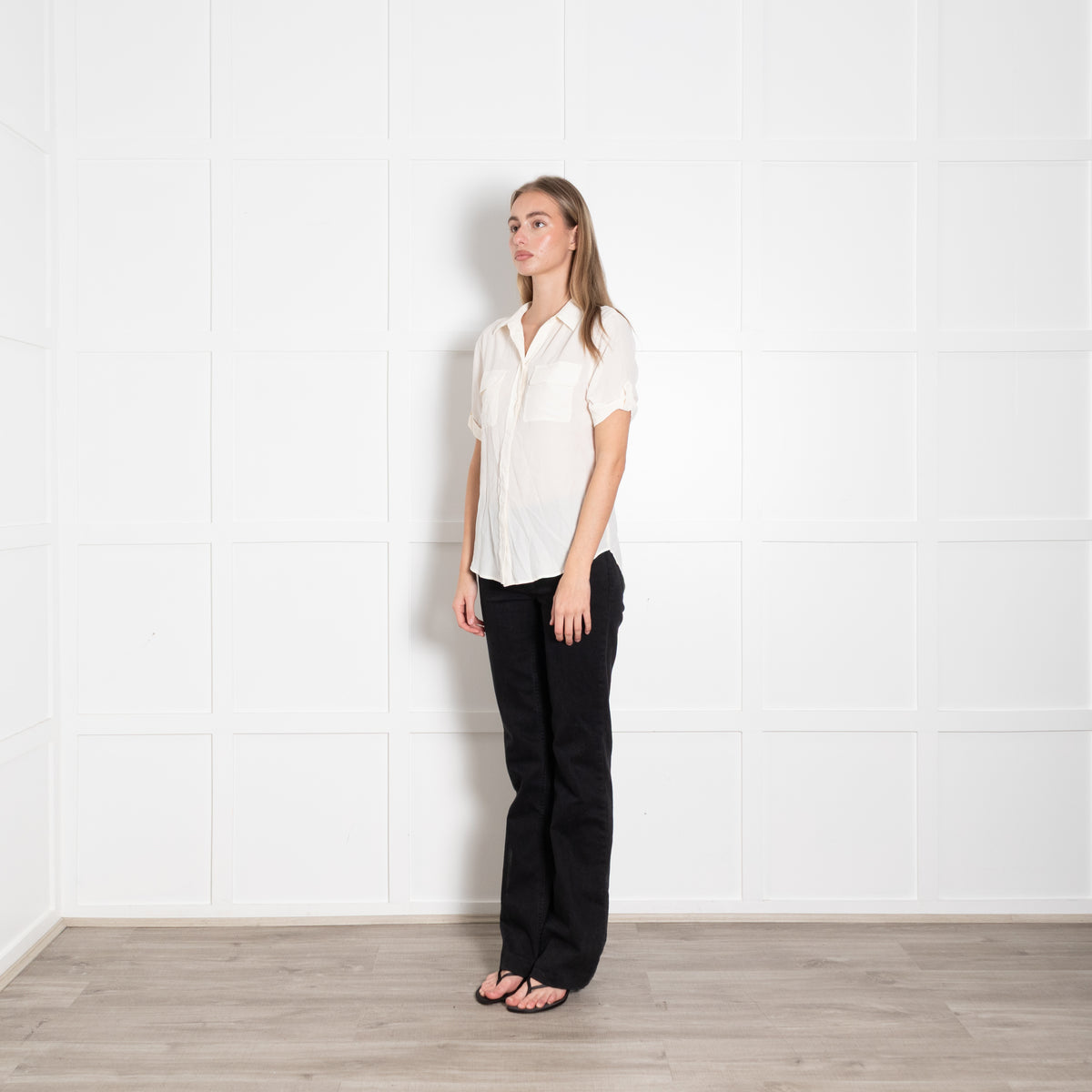 Equipment Cream Silk Short Sleeve Shirt