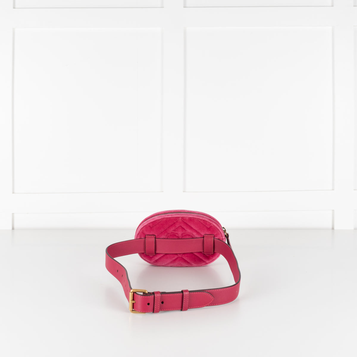 Gucci Marmont Matelasse Fuschia Pink Velvet Belt Bag